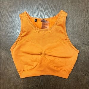 Bright orange sport bra